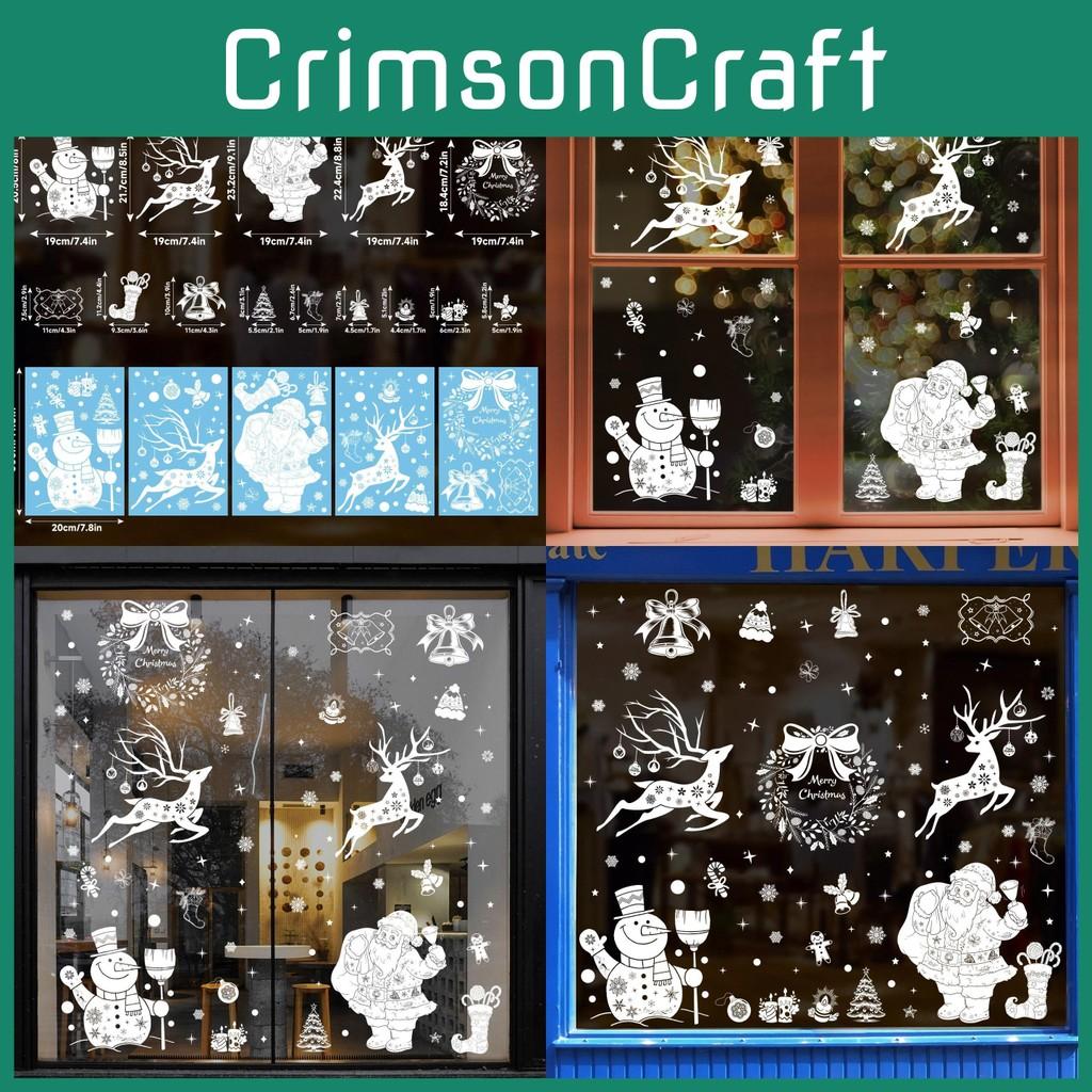 Vinyl Christmas Window Decals Snowflake Reindeer Decor For Season Festive
