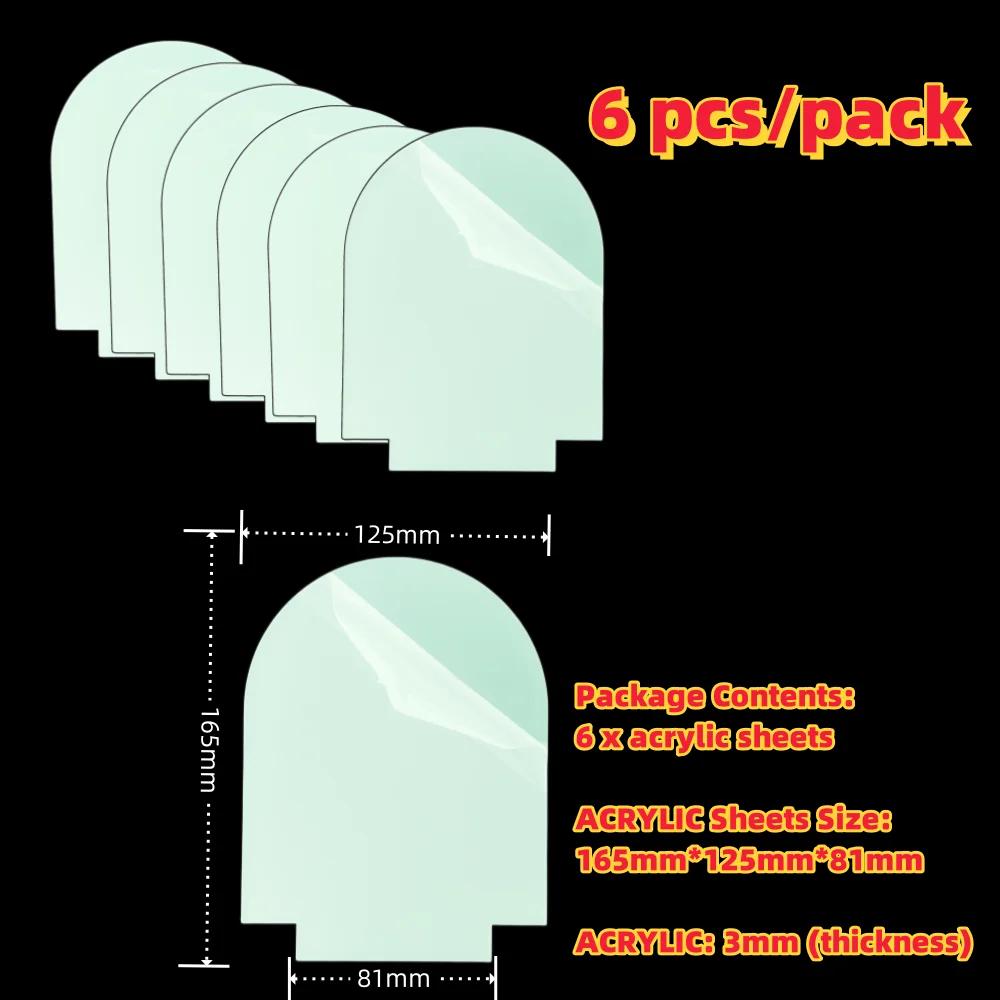 6/12 Pcs 3D Lamps Base LED Night Light DIY Clear Acrylic Sheets RGB Color Remote USB Cable Light Stand Decor Room Christmas Gift