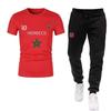 Men's Football Kit Style Morocco - Black Jersey and Jogging - Special Summer - - Red