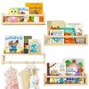4-Piece Solid Wood Wall-Mounted Shelf: Bookcase, Spice Rack, Bathroom Storage