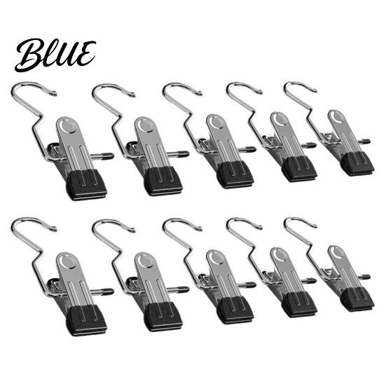 Clothespin-style Hanger Clip Rubber Coating Hook Soft Metal Clothespin 10Pcs Space-Saving Clothes Storage Durable