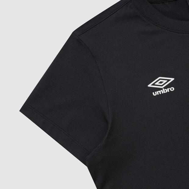 UMBRO Poly Spandex Women'S Small Logo Short Sleeve T-Shirt Black Ur122Srs12