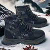 Men's Vintage Camo Work Boots Military Tactical Ankle Boots Lace-Up Non-Slip Waterproof Leather Outdoor Hiking Shoes for Men
