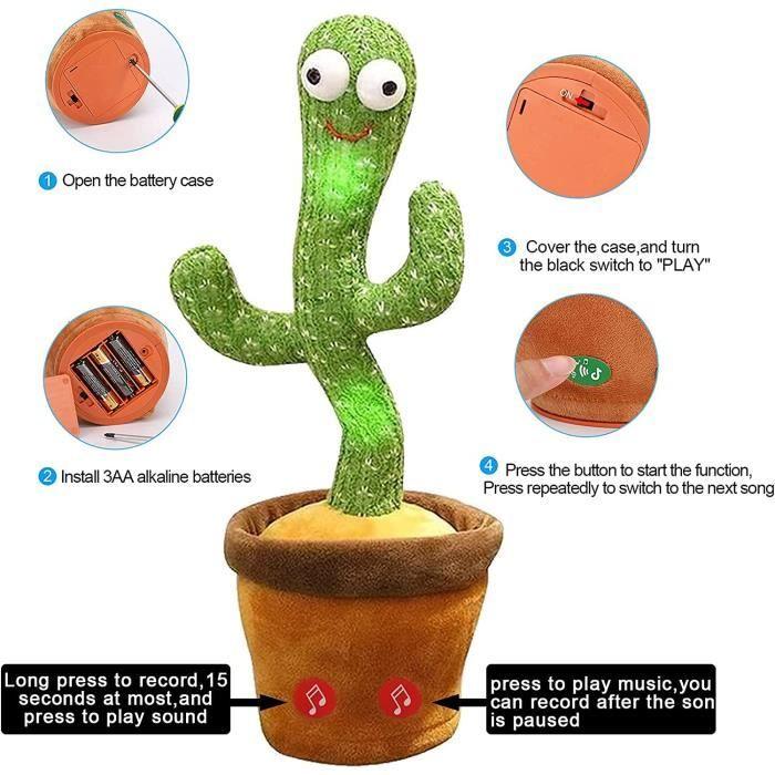 Dancing Cactus - Red - Educational Toy - 120 Songs - For Children from 3 Years Old