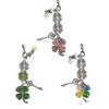 Four Leaf Clovers Pendant Keychain Unique Phone Strap Accessory Detachable Mobile Phone Charm for Good Luck Happiness