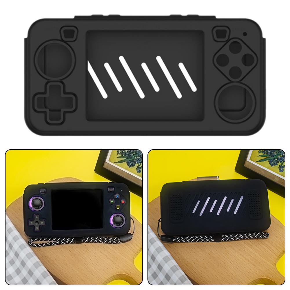 For R36H Silicone Protective Cover Handheld Game Console Dustproof Anti Drop Protective Shell With Anti Loss Rope For R36H
