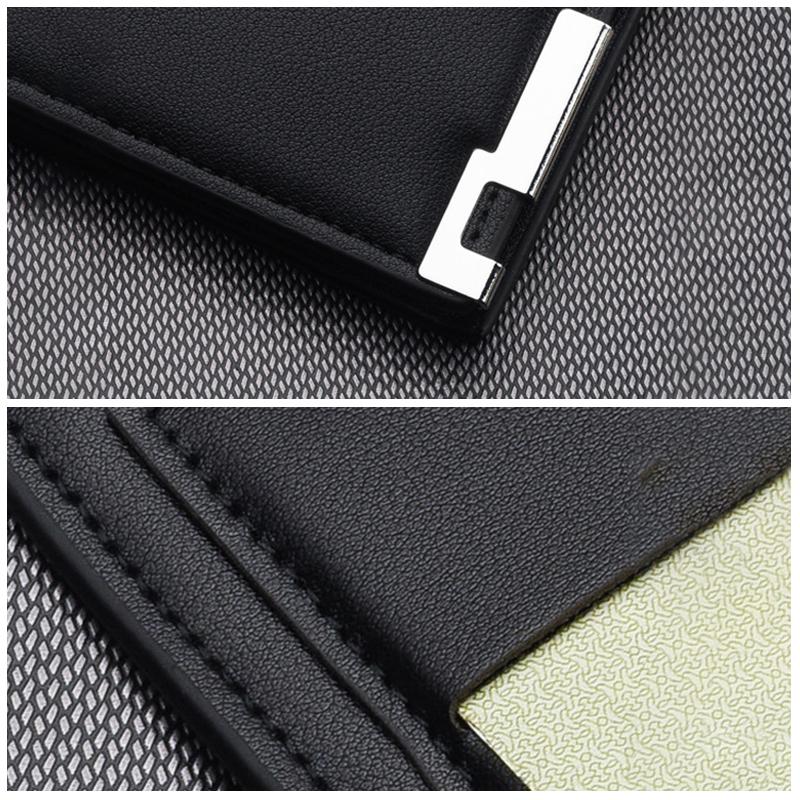 Leather Car Logo Short Wallet Men Card Storage Bag For Mitsubishi Outlander 3 ASX L200 Pajero Ralliart Lancer 9 EX Mirage Pajero