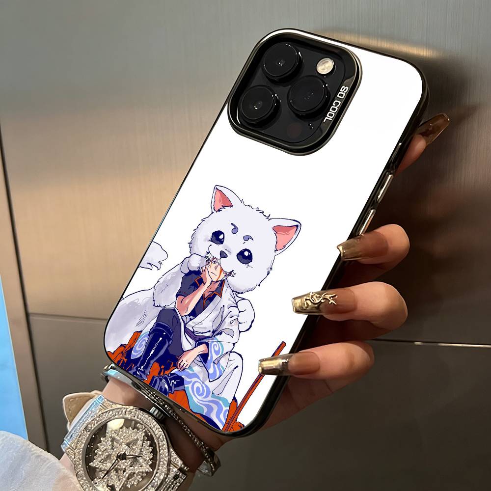G-Gintama-Gintoki Sakata For iPhone 17 16 15 14 13 12 11 Pro Max XS 17 Air Silicone Colored Silver Bumper Cover