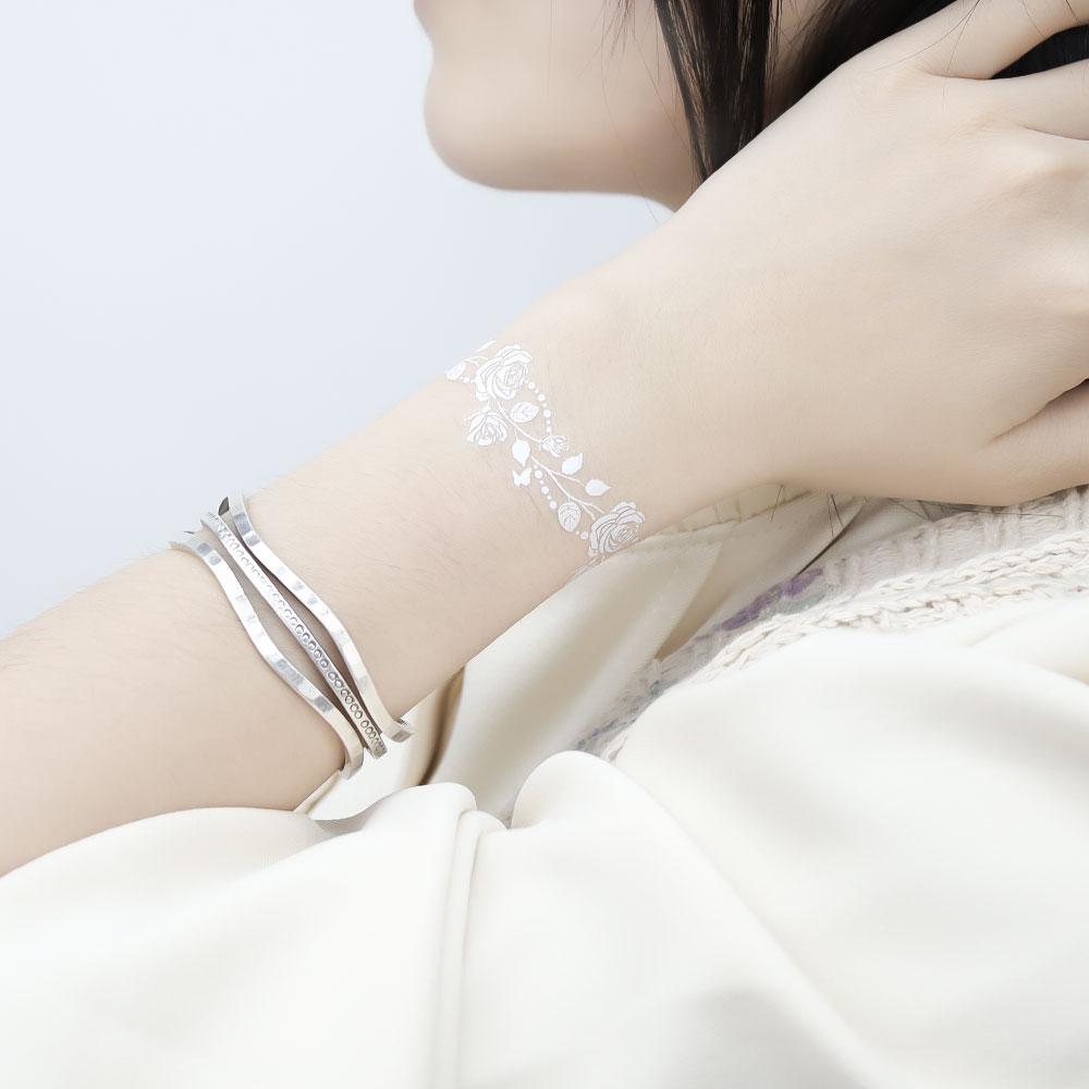1 Sheet White Henna Tattoo Luminous Blue Face Temp Tattoo