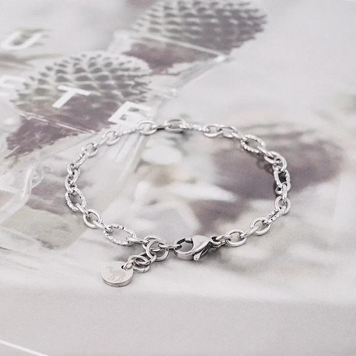 3x1 Binding Round Ring Surgical Steel Chain Bracelet (C2501AC1250_SV)