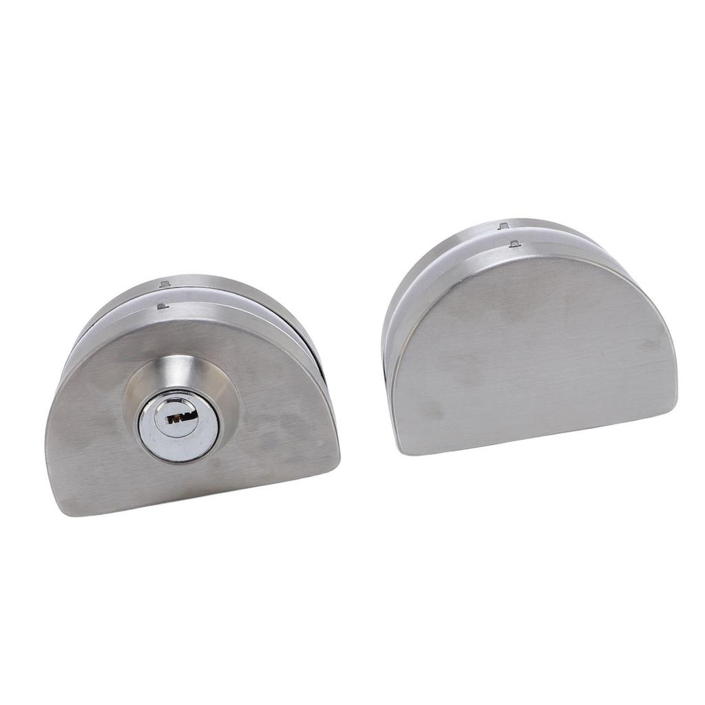 Serratura per Porta in Vetro Adatta per Vetro da 10 mm 12 mm Acciaio Inossidabile Doppi Catini Battente Spinta Scorrimento Controllo Accessi Ufficio Vetro