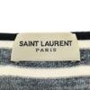 SAINT LAURENT made in Italy Border Pattern Short sleeve V neck knit XS Women Used