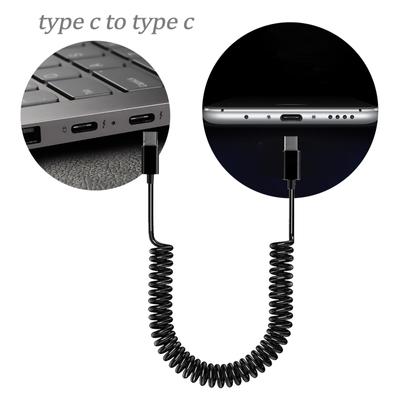 Flexibles Typ-C-Ladekabel Spiralförmiges USB-C-Stecker auf Stecker-Kabel für effizientes Laden Hochgeschwindigkeits-Datenübertragungskabel