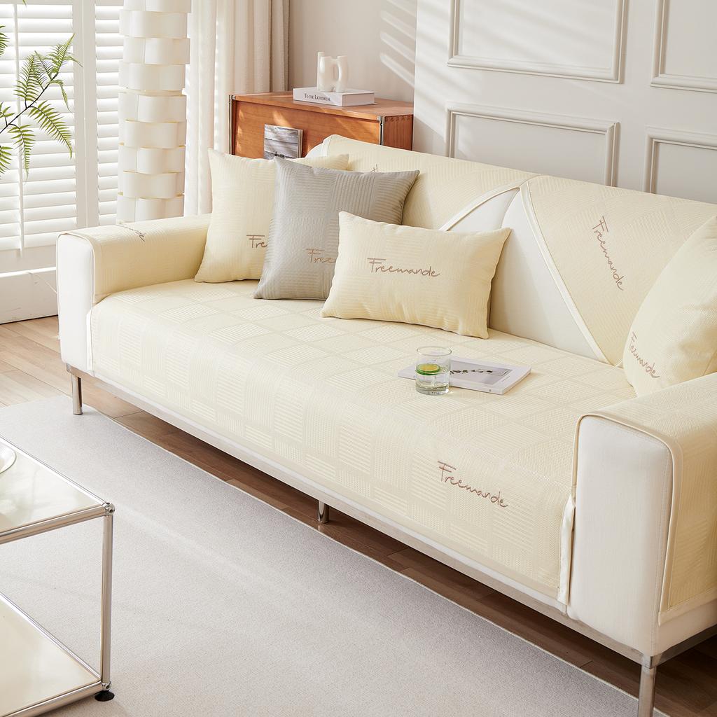 Pure Ice Silk Sofa Cushion Summer Simple Modern Cushion Seat Cushion Non-slip Cushion Cover Backrest Towel Cover