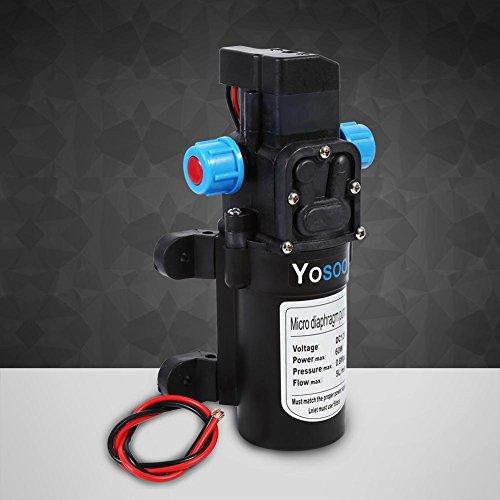 Ongwan Keenso DC12V Pressure Diaphragm Pump, 5Lmin, 116 PSI, with Pressure Switch and Hose Clamp, Self-Priming Sprayer Pump for RVs, Campers, Marine B