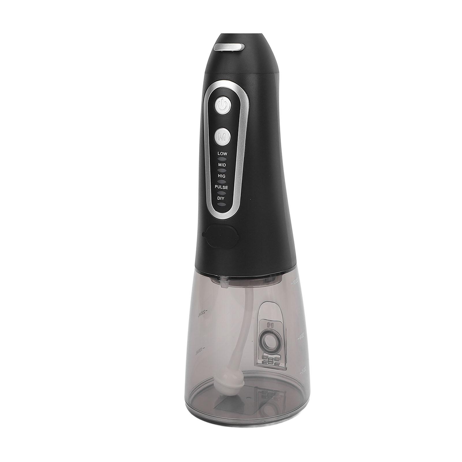 

Cordless Water Irrigator 300 ML 110psi 5 Mode IPX8 Water Proof Oral Irrigator with 5 Replacement Nozzles