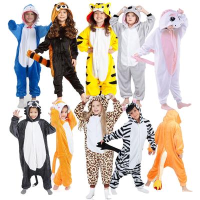 Kigurumi Sharks Wolf Onesie Deti Jednorožec tigre koaly Pyžamá Pre deti Kreslené zvieratká Spacie kostýmy Cosplay Dievčatá Licorne Jumspuit