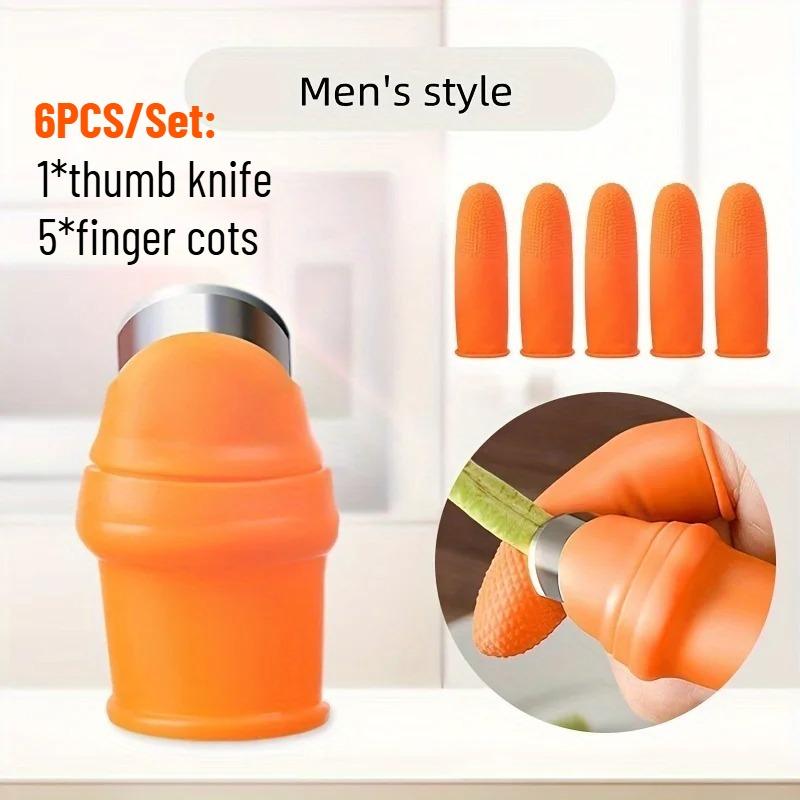 Zestaw 4 szt. osłonek na palce do szybkiego zbierania warzyw z farmy z ostrzem na kciuk, domowy obierak do czosnku i selektor warzyw