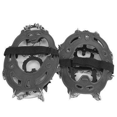1 Paar Universal 14 Zähne Anti-Rutsch Eisstollen Schuhgreifer Spikes Stollen Steigeisen zum Wandern Klettern grau