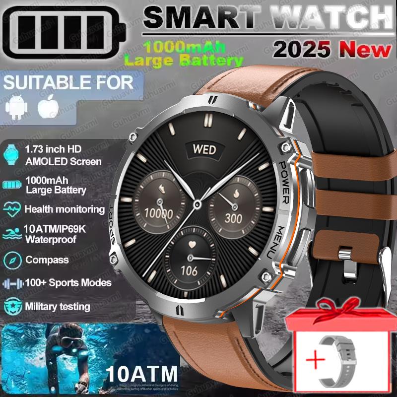 New TANK 3 Men Swim 1000mAh Battery Smart Watch IP69K&10ATM Waterproof GPS Compass Altimeter Call AMOLED Outdoors Sport Watches