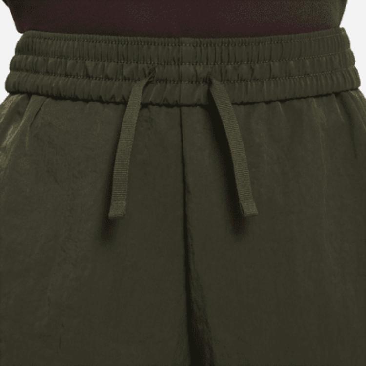Nike Kids Elastic Waist Mid Rise Solid Fit Straight Leg Shorts Kids Shorts Green FB1327-325