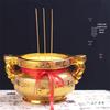 Ceramic Gold Sand Double-Ear Incense Burner: Indoor Aromatherapy Holder & Buddha Offering Bowl