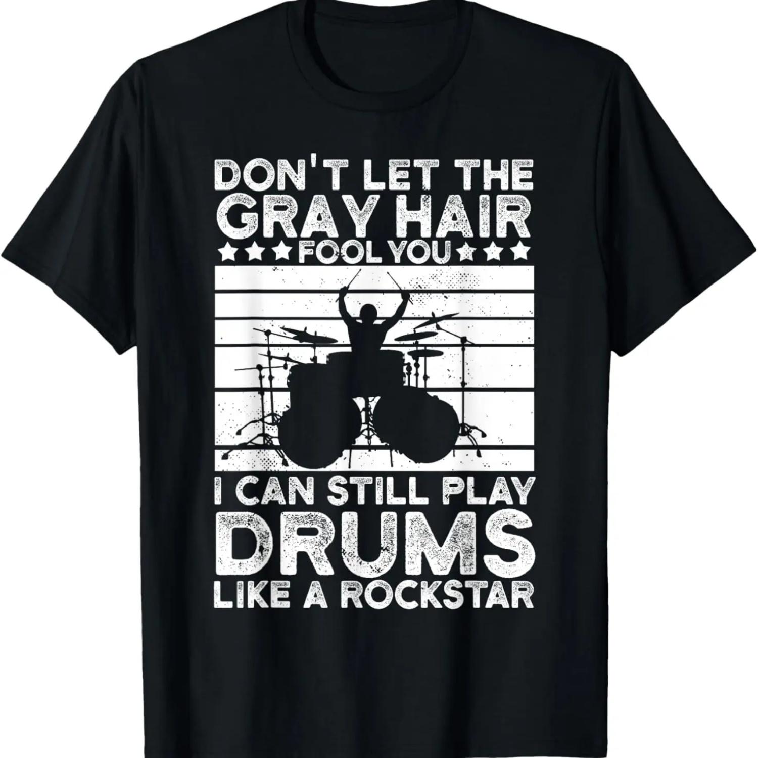 Funny Grandpa Retirement Musician Drums T-Shirt S