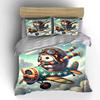 Hedgehog Flying Tiny Airplane Print Soft Comfortable Duvet Cover Bedding Set Included 1*Duvet Cover  2*Pillowcases Luxury Gift