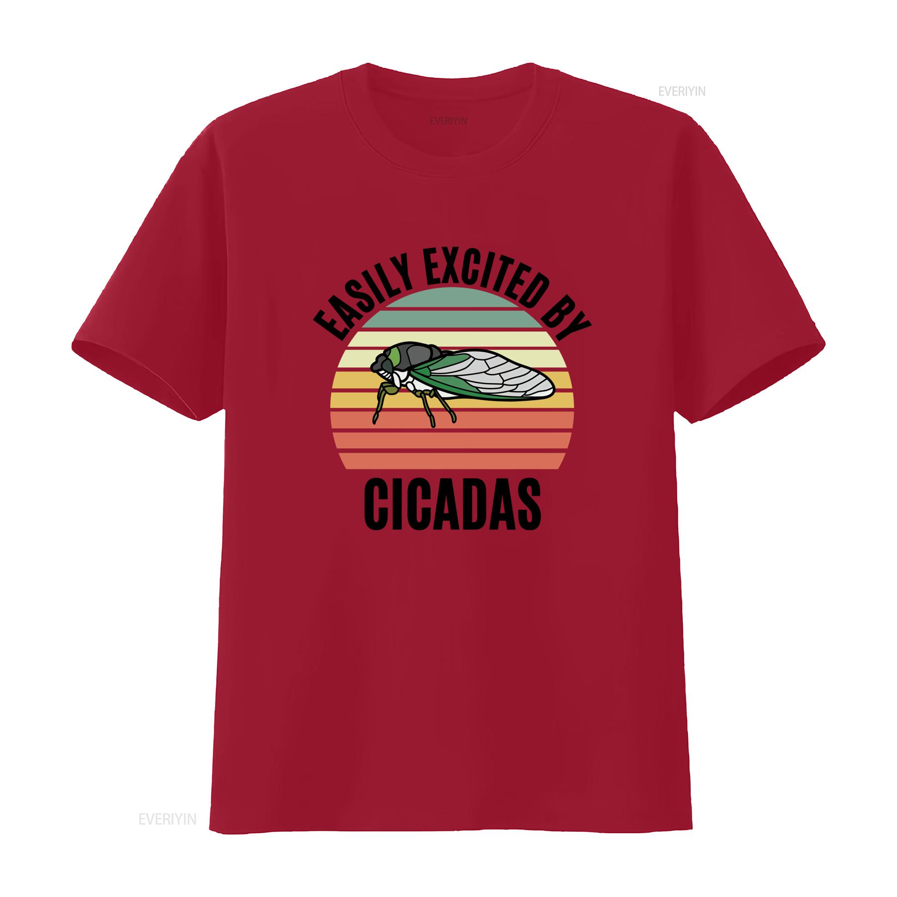 Summer Cicada T Shirt Easily Excited By Cicadas Funny Insect Bug Entomology Design vintage Washed Slightly Soft Stylish homme S