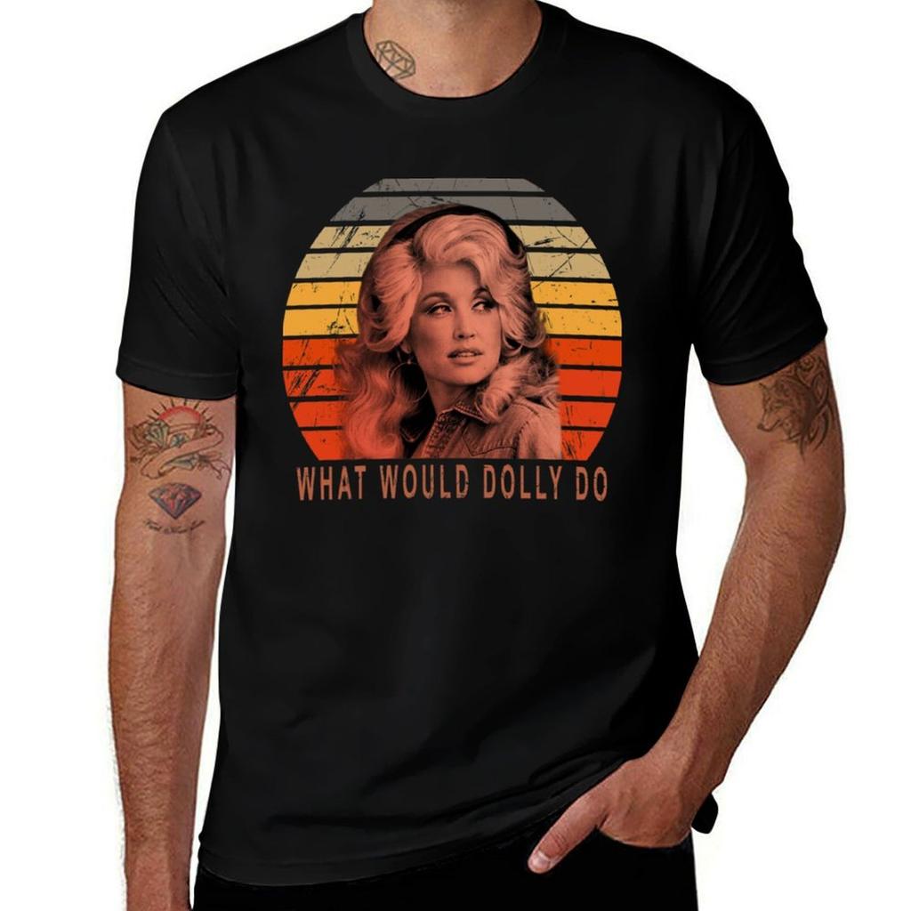 Maglietta Dolly Parton Casual per Uso Quotidiano Top a Manica Corta