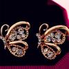 Fashion Women Rhinestone Butterfly Shape Stud Earrings Celebrity Eardrop Jewelry ARI