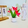 Flower Narcissus Potted With Silk Plastic Material For Home Garden Studio Decor