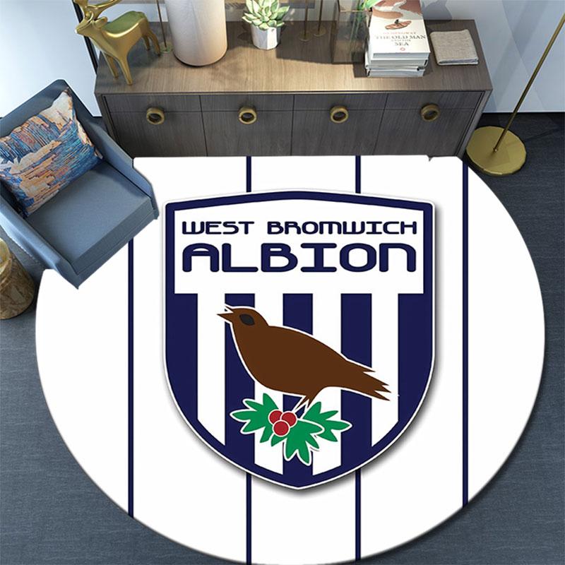 West Brom,Round Area Rug,Carpet Rug for Living Room Bedroom Sofa Playroom Decor,Non-slip Floor Mat
