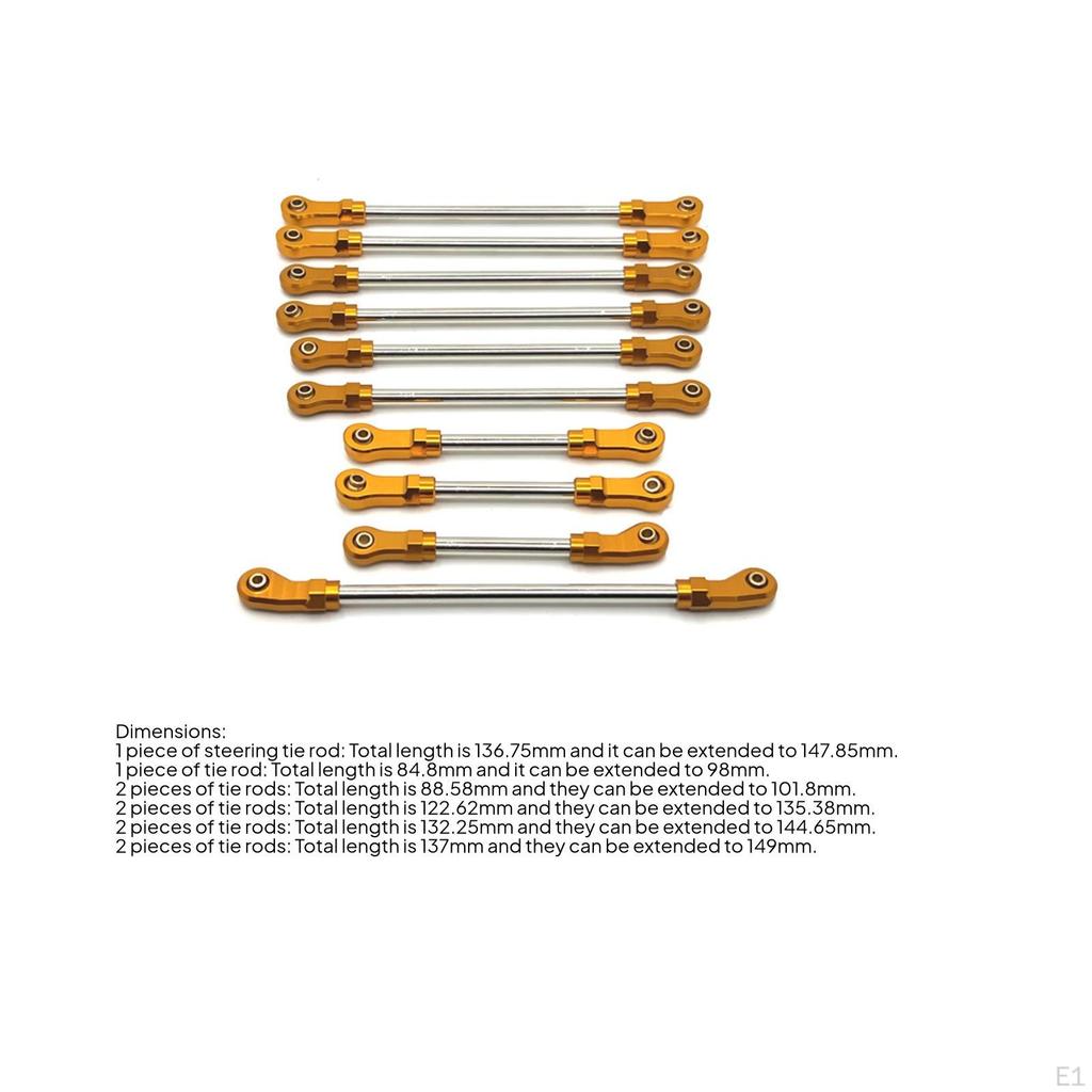 1/10 Scale RC Tie Rod Assembly Easy To Install Model Part Sturdy Hardware