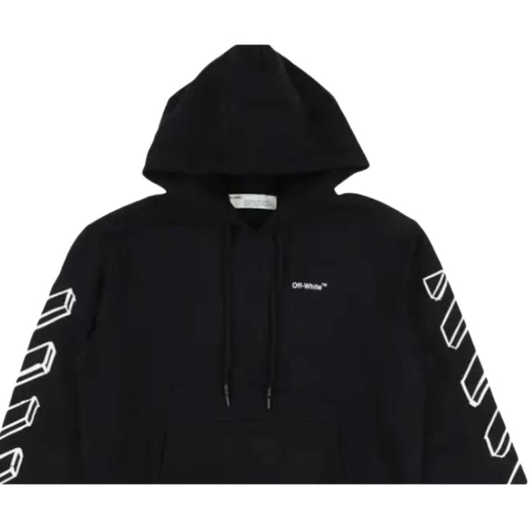Off-White 3D Marker Arrows Hoodie Black Unisex Tops OMBB097G20FLE002