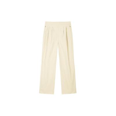 Solid Color Mid-Rise Straight Loose Knit Sports Pants Women Pants Khaki 162420507-2
