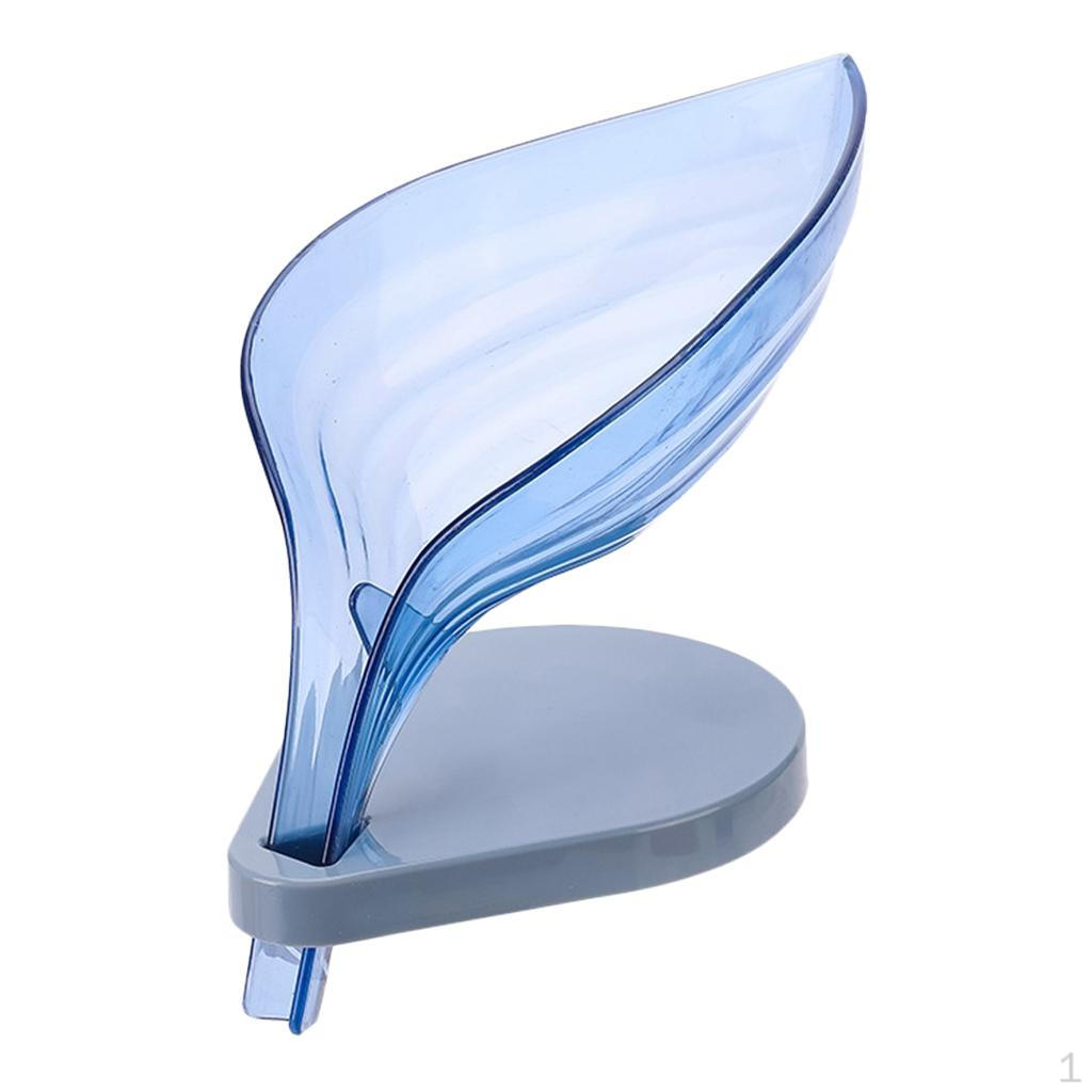

Leaf Soap Box Bath Dish Drain Rack Accessories With Suction Cup синій