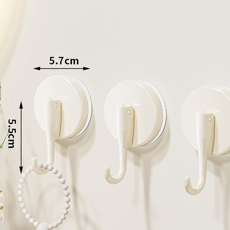 Easy Installs Suction Hook Holders ABS Not Drill Suction Hook Heavy Duty Adhesive Hook 57mm Diameter for Bathroom Kitchen