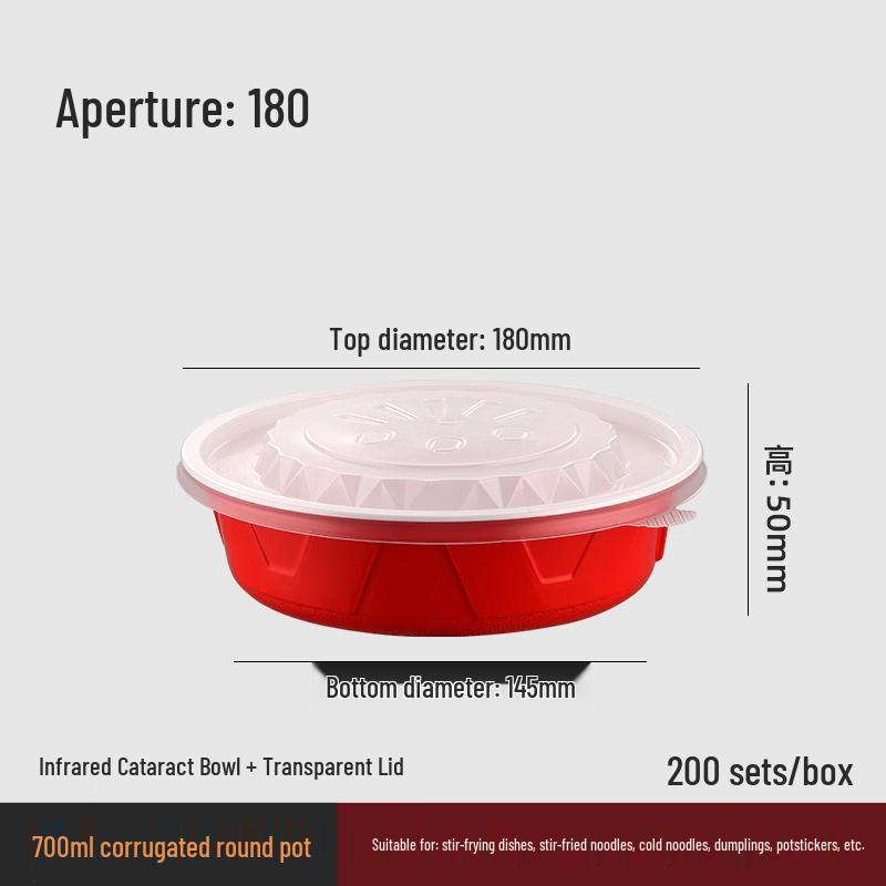 

Red & White Corrugated Round Disposable Meal Box