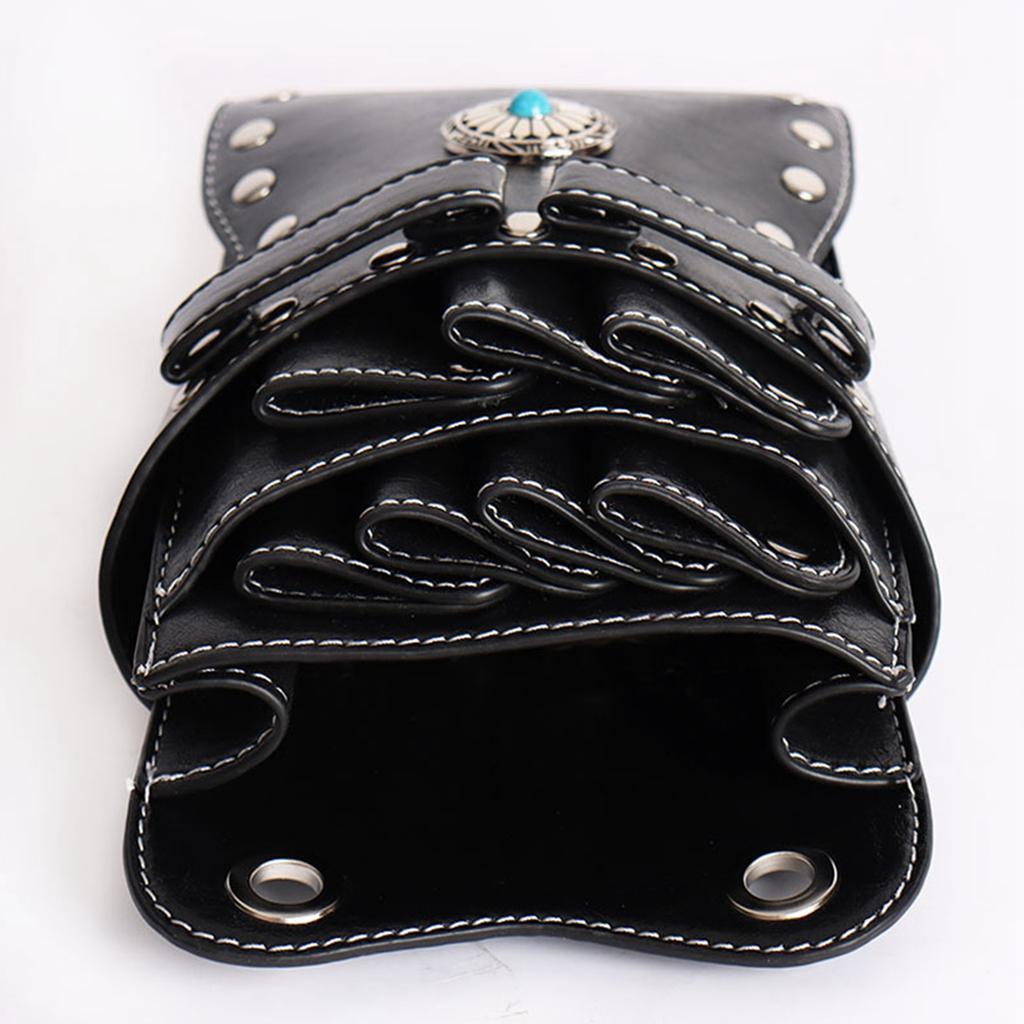 Barber Scissors Bag Hairstylist Waist Bag 7 Slot Detachable Scissor Holder Bag PU Leather Tool Bag for Scissor Hair