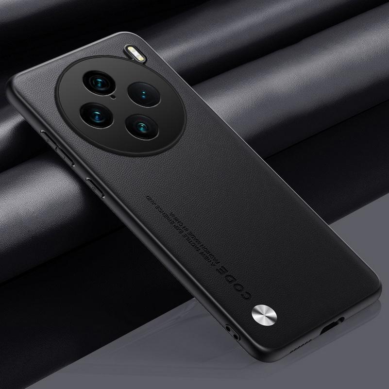 Einfache Ledertasche für VIVO X100 Pro X90 Pro + X80 Pro X70 Pro VIVO V29E V27 Pro V25 V23 Luxus-Hartschalen-Schutzhülle