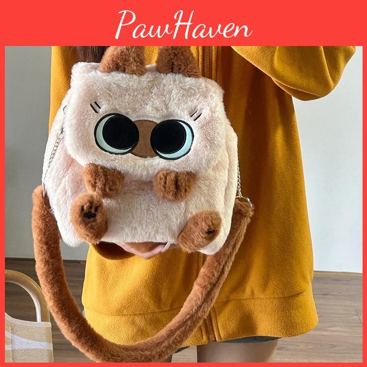 Cat Plush Siamese Backpack Cute Doll Crossbody Bag For Teen Travel And School