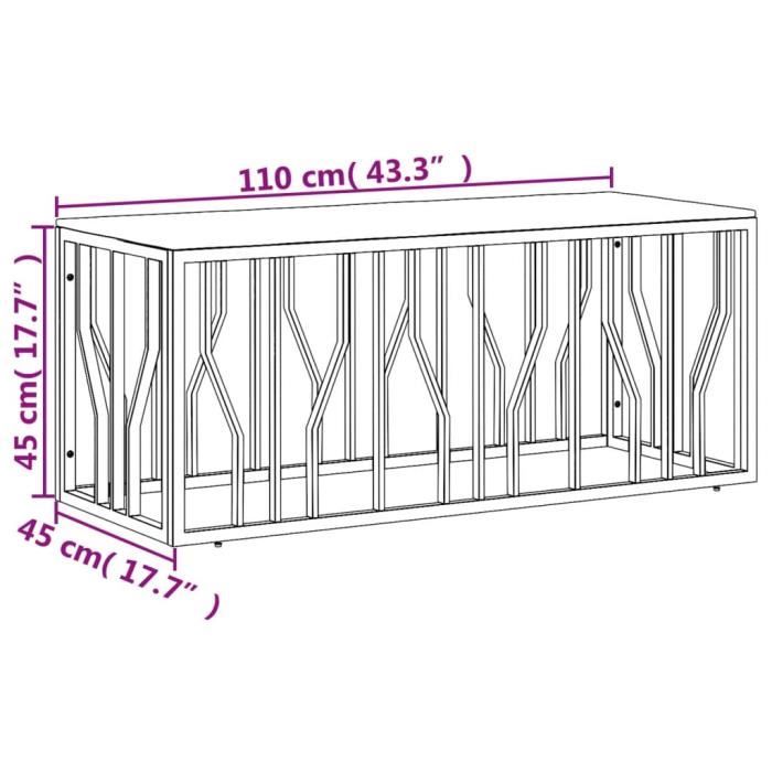 VidaXL Coffee Table Silver Stainless Steel and Solid Acacia Wood 350055