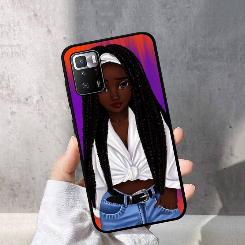 Модный черный чехол для телефона с изображением девушки для Redmi Note 10 9 8 6 Pro 8T 5A 4X X 5 Plus 7 7A 9A K20
