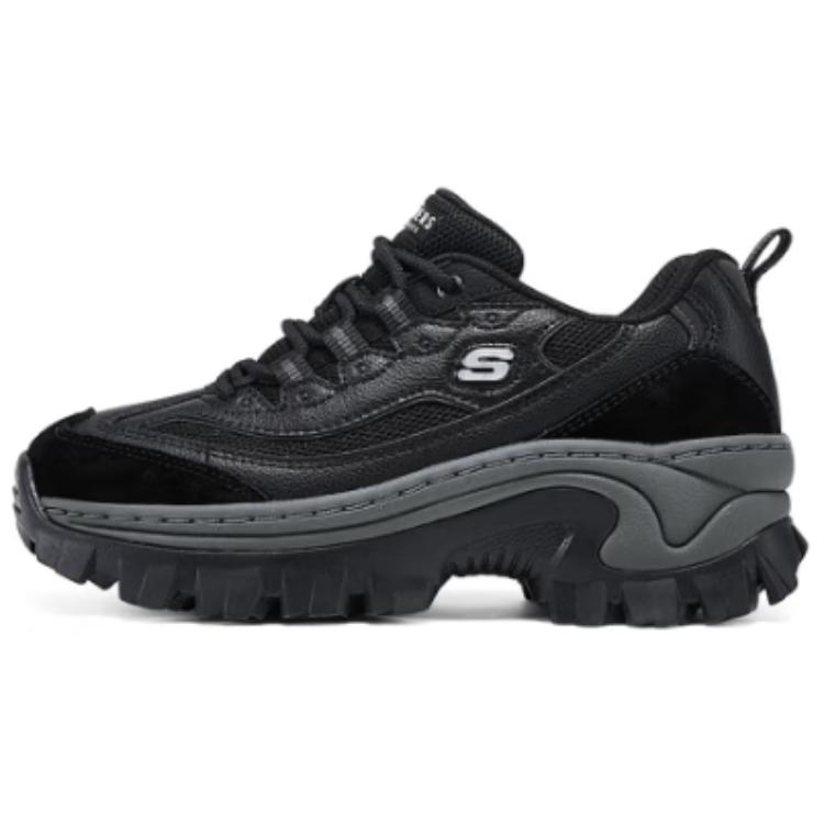 Skechers Women Black Low Top Dad Shoes Lightweight Comfortable Wear Resistant Height Increasing 177233-BBK 35.5