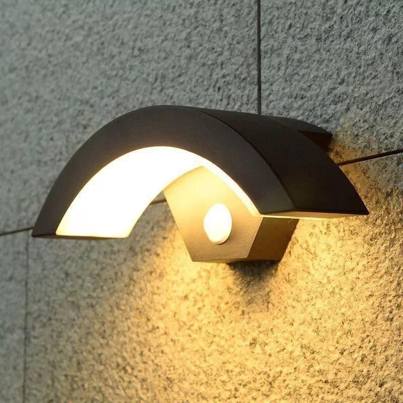 Motion Sensor Outdoor LED Wall Light IP65 Waterproof Modern Exterior Porch Light 3000K Warm White for House Garage Garden Yard