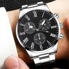 1-piece set of men's watches, business high-end quartz watches, large dial steel strip watches, men's watches