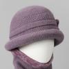 Ji Grandma Hat Warm Rabbit Fur Hat Female Old Lady Mother Hat Fleece Basin Hat
