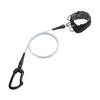 Freediving Lanyard Leash Anti Lost Safety Cable with Carabiner Scuba Diving Rope for