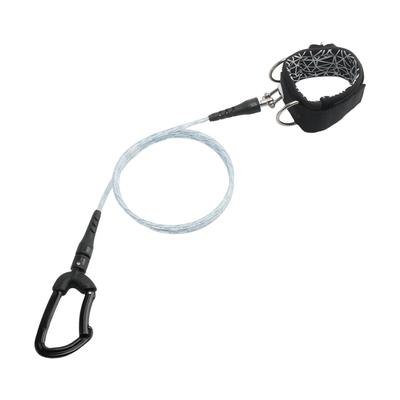 Freediving Lanyard Leash Anti Lost Safety Cable with Carabiner Scuba Diving Rope for